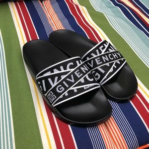 Givenchy Sandals Black & White 4G Webbing Slides